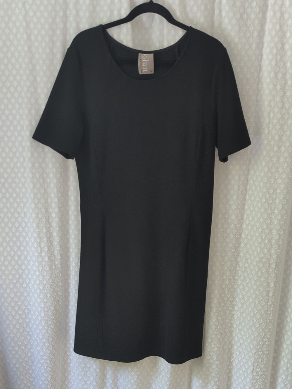 Dolan Left Coast Collection Black Short Sleeve Waffle Knit Dress, Women's XL